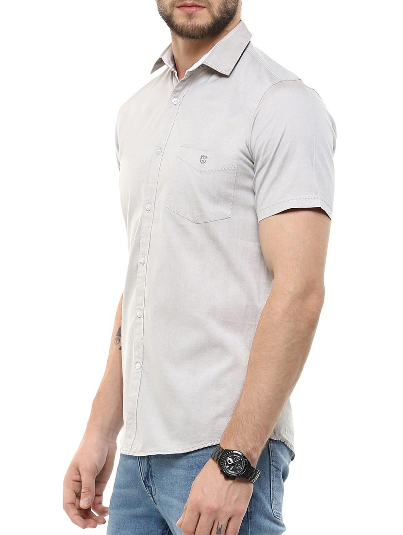 grey cotton casual shirt - 11726447 - Standard Image - 1