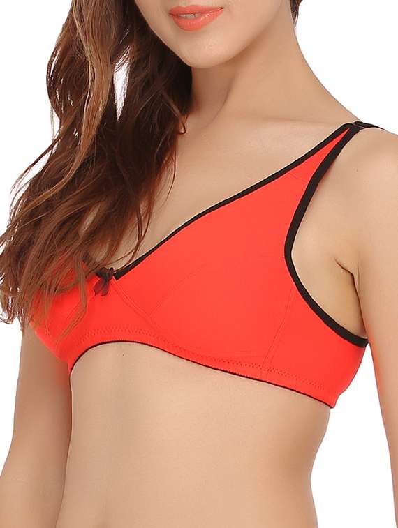 orange cotton regular bra - 11726646 - Standard Image - 1