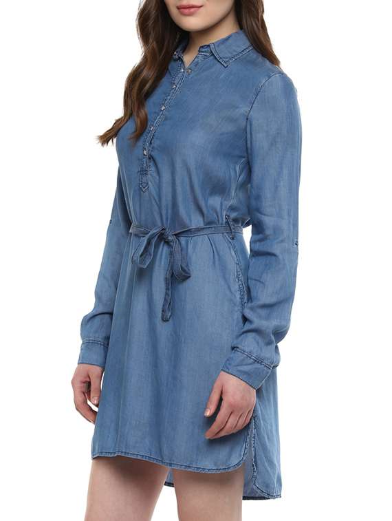 solid blue denim dress - 11741496 -  Standard Image - 1