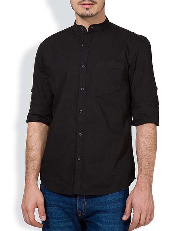 black cotton casual shirt