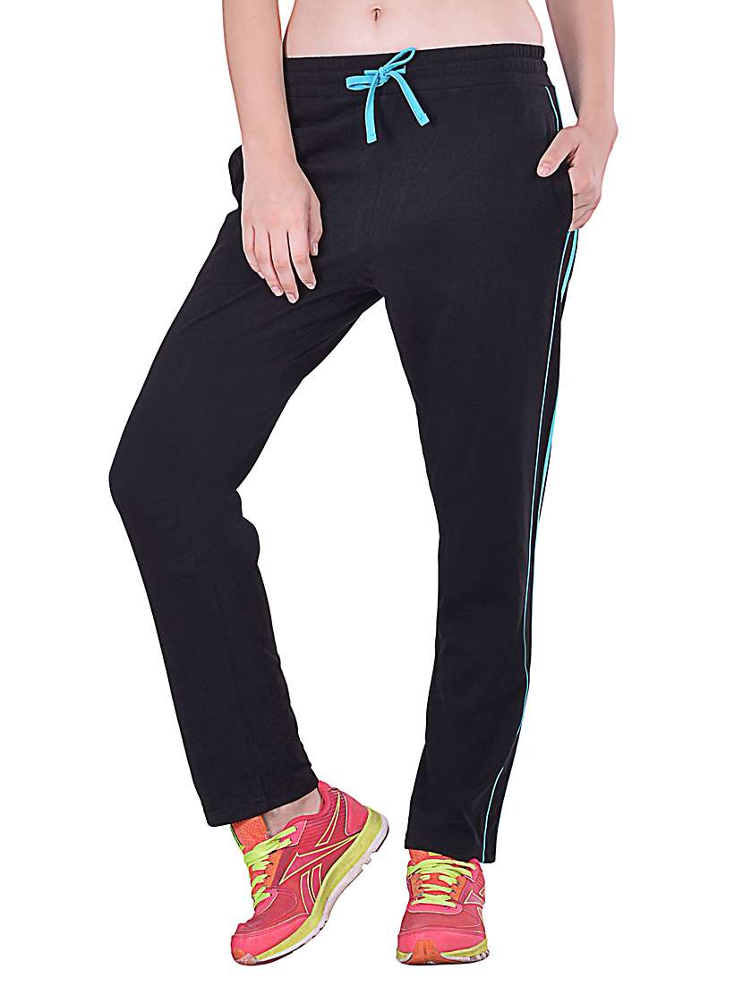 black cotton track pants