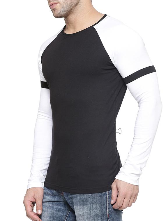 black cotton raglan t-shirt - 11756301 - Standard Image - 1