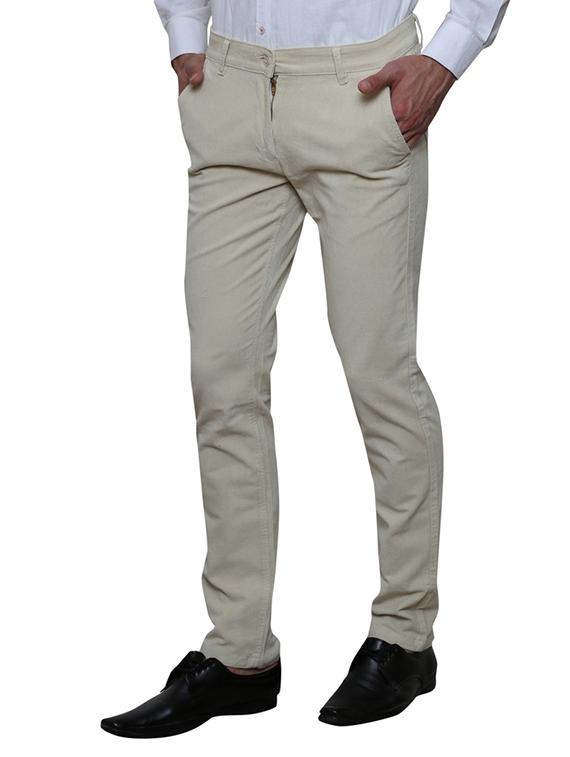 beige cotton corduroy casual trousers - 11764031 - Standard Image - 1