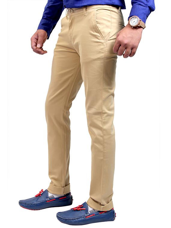 beige cotton chinos casual trousers - 11764036 - Standard Image - 1