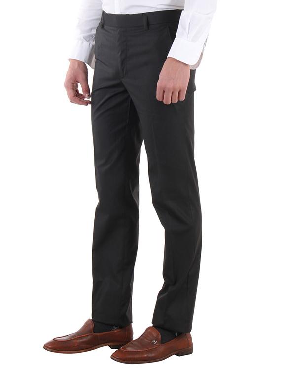 black polyester flat front trousers formal - 11764076 -  Standard Image - 1