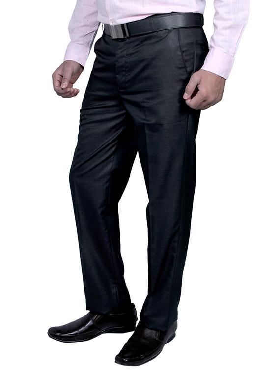 black polyester flat front trousers formal - 11764082 -  Standard Image - 1