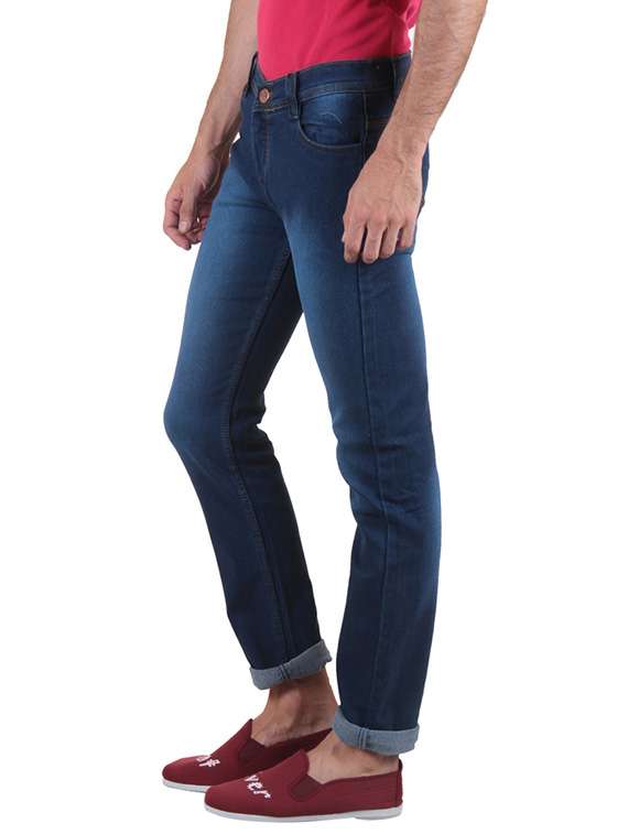 dark blue cotton washed jeans - 11764106 -  Standard Image - 1