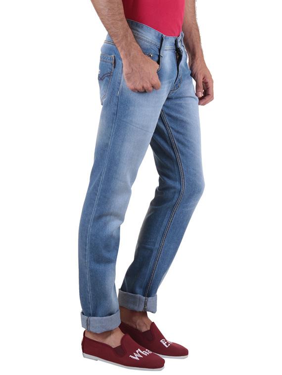 light blue cotton washed jeans - 11764108 - Standard Image - 1