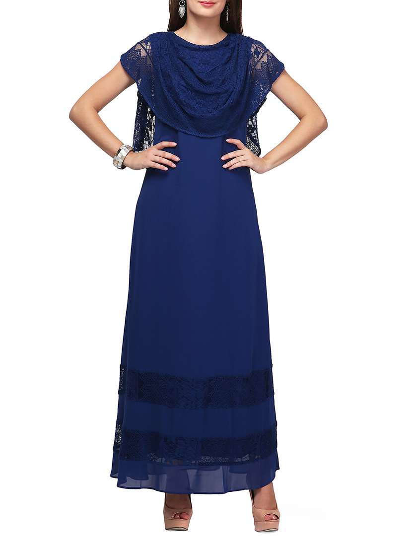 navy blue lace maxi dress
