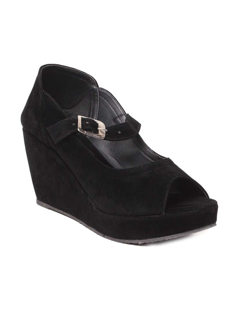 solid black platforms wedges