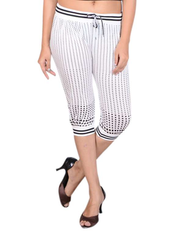white viscose capri