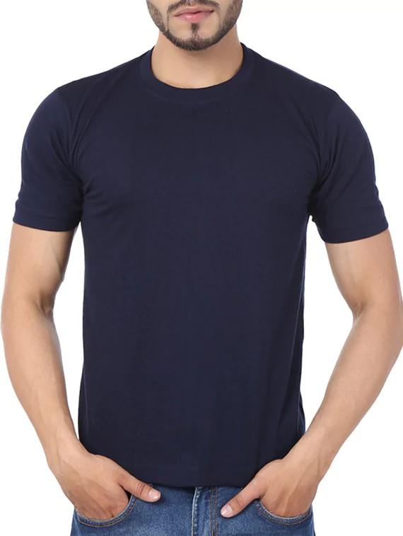 navy blue cotton tshirt - 11789183 -  Zoom Image - 0