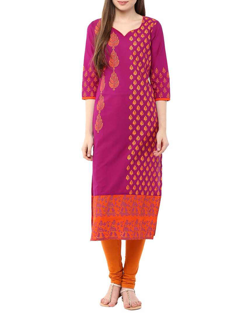 purple cotton straight kurta