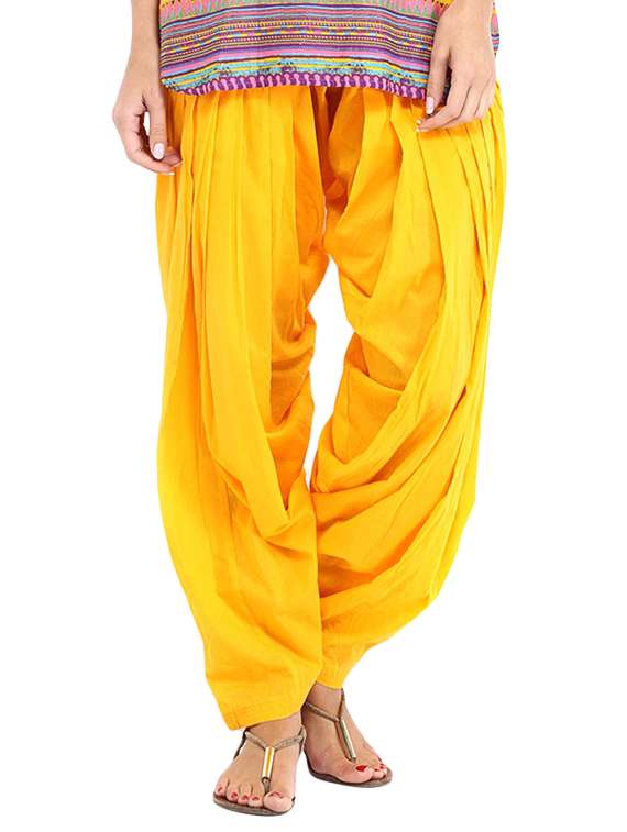 yellow cotton patiyala salwars