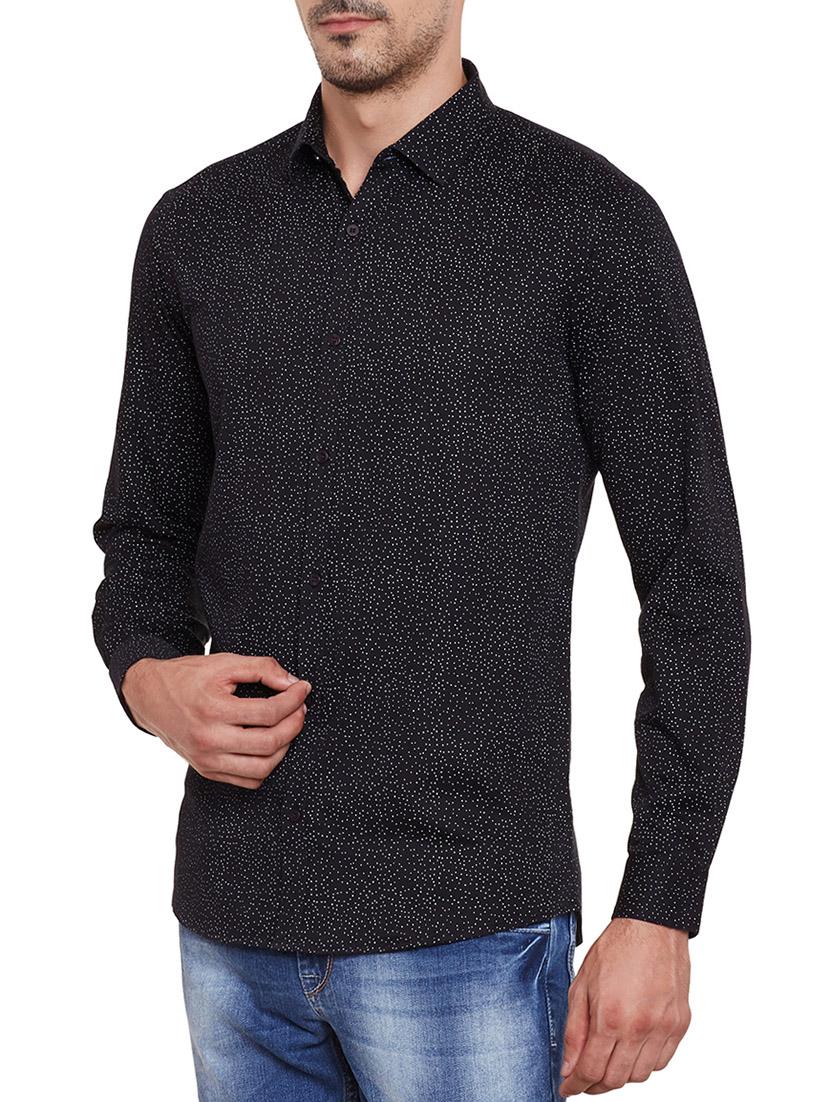 black cotton printed shirt - 11789712 - Standard Image - 1