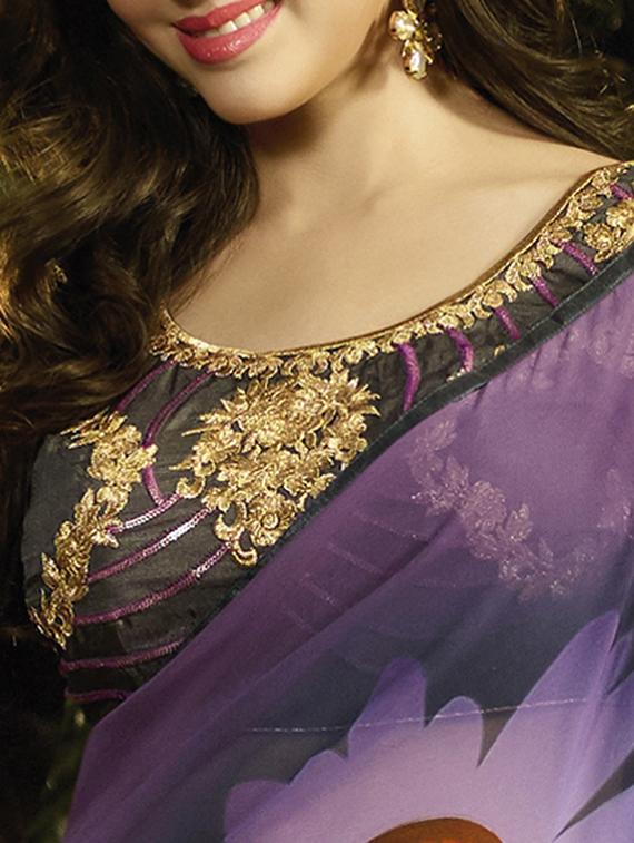 floral printed half and half saree - 11803104 -  Standard Image - 1