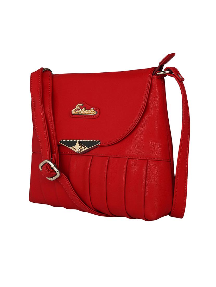 red leatherette sling bag - 11808267 - Standard Image - 4
