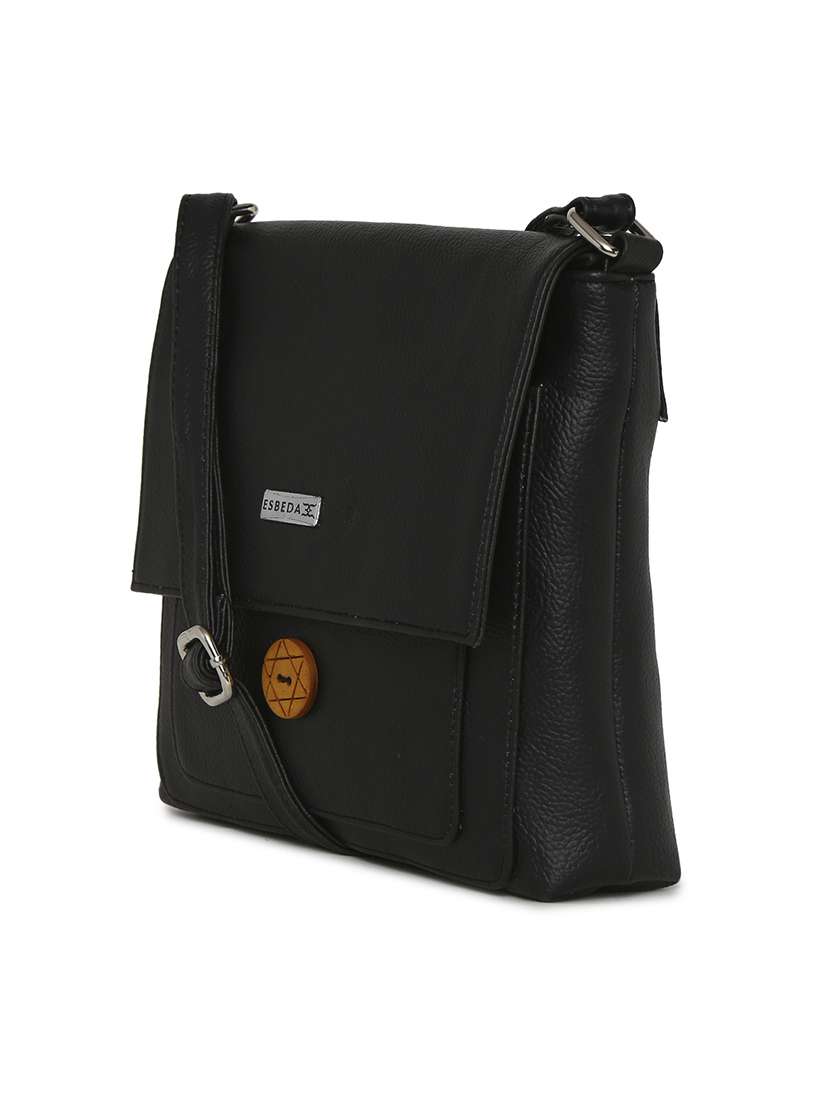black leatherette sling bag - 11808281 -  Standard Image - 4