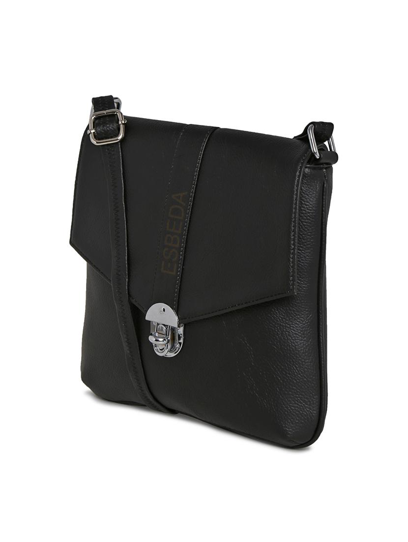 black leatherette sling bag - 11808291 - Standard Image - 4
