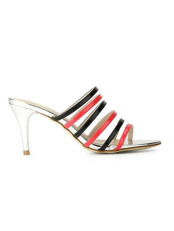 pink leatherette heel sandal - 11823489 -  Standard Image - 1