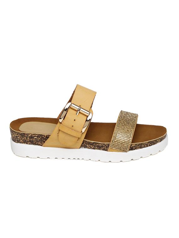 beige embellished leatherette sandal - 11823523 - Standard Image - 1
