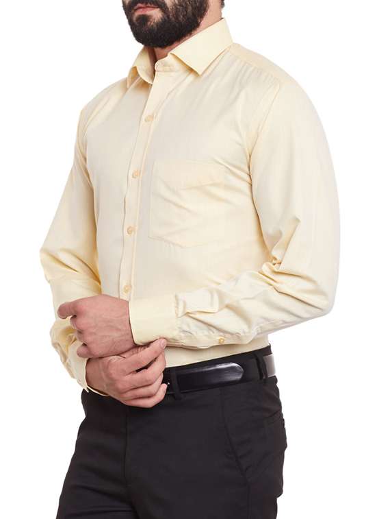 yellow cotton formal shirt - 11824824 -  Standard Image - 1