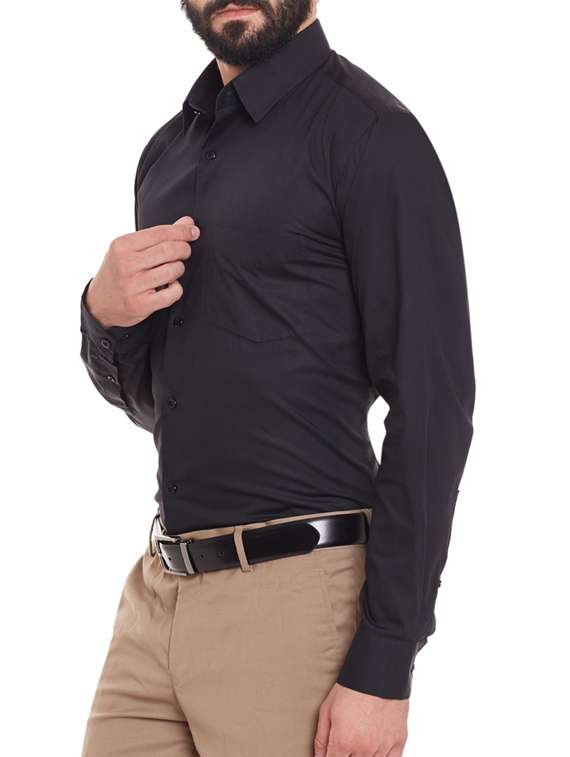 black cotton formal shirt - 11824827 -  Standard Image - 1