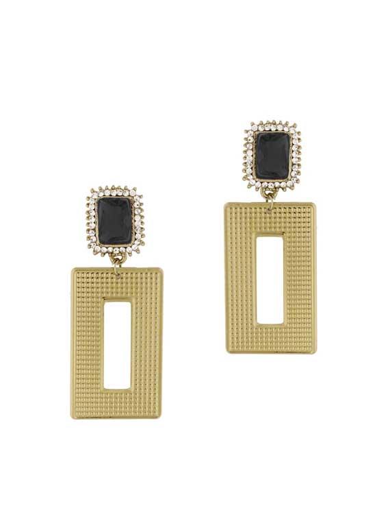 Black Copper Drop Earring - By