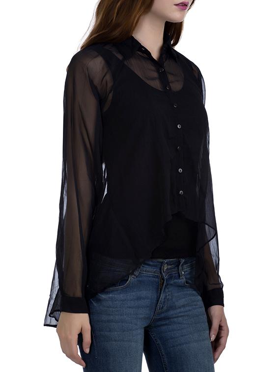 black georgette top - 11833377 -  Standard Image - 1