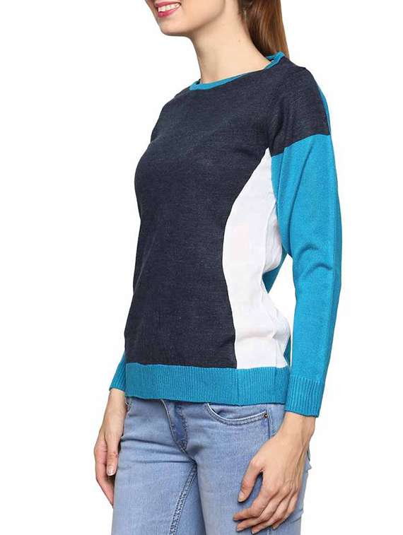 multi color color block acrylic pullover - 11855147 -  Standard Image - 1