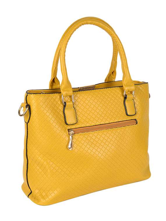 yellow leatherette handbag - 11857930 -  Standard Image - 1
