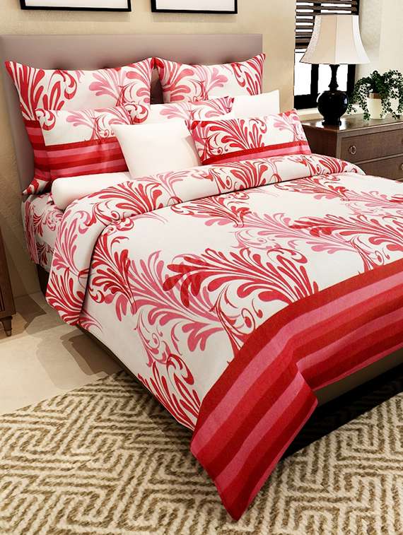 cotton double bed sheet with 2 pillow covers