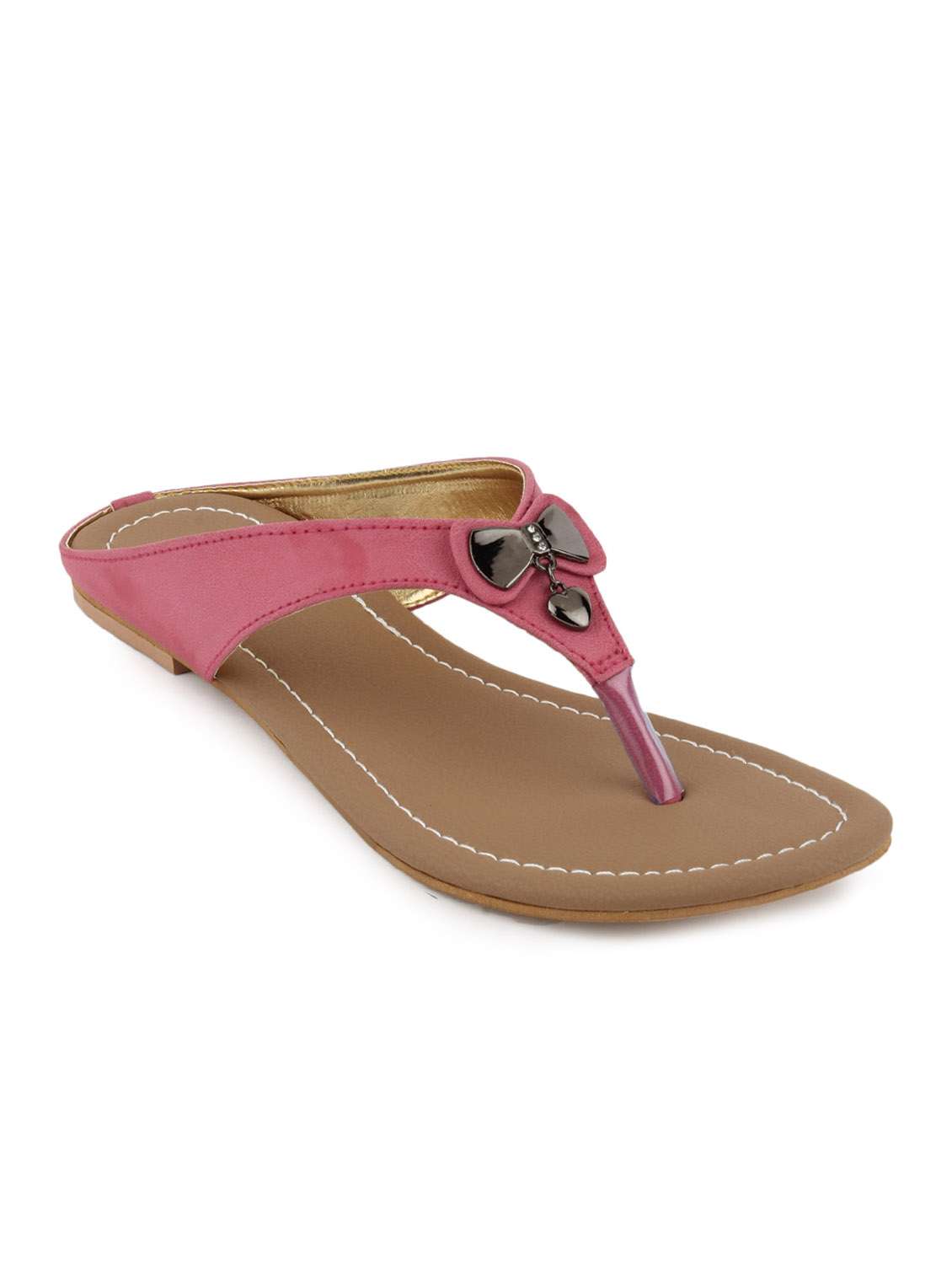 pink suede toe separator sandals