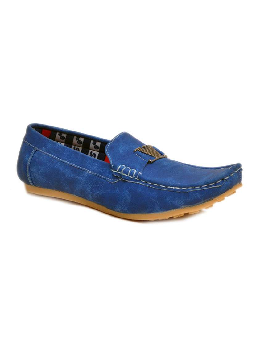 blue leather loafer
