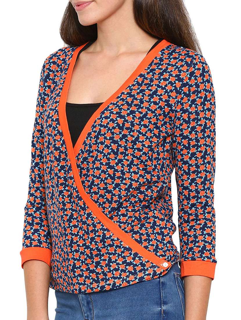 navy blue floral hosiery cardigan - 11875040 -  Standard Image - 1