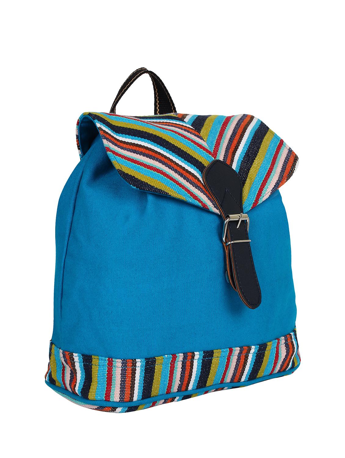 blue canvas regular backpack - 11875206 - Standard Image - 4