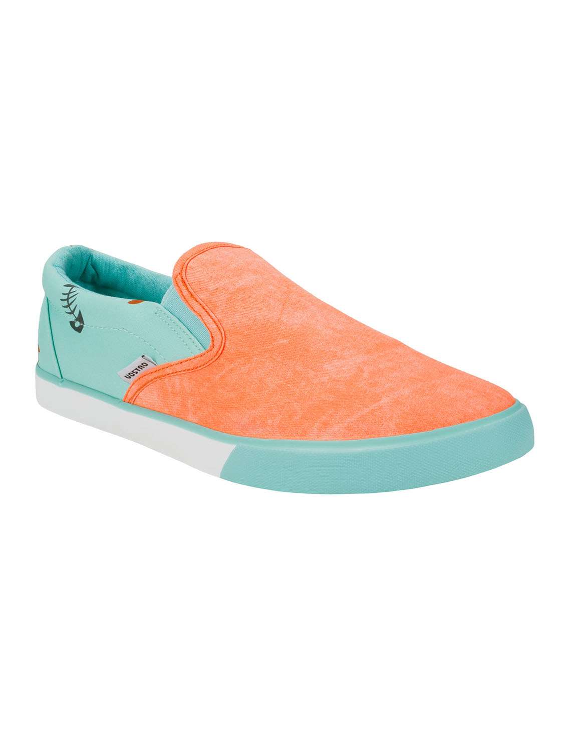 orange canvas slip on shoes