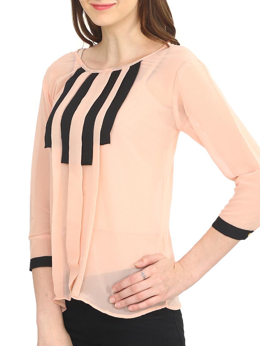 pink crepe top - 11876716 - Standard Image - 1