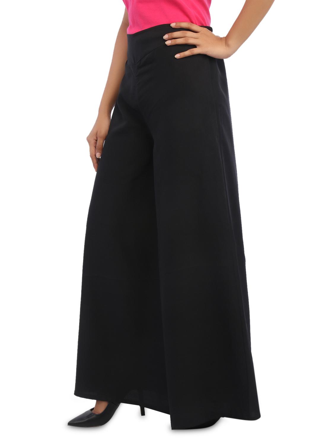 plain solid black crepe palazzo - 1188363 - Standard Image - 1