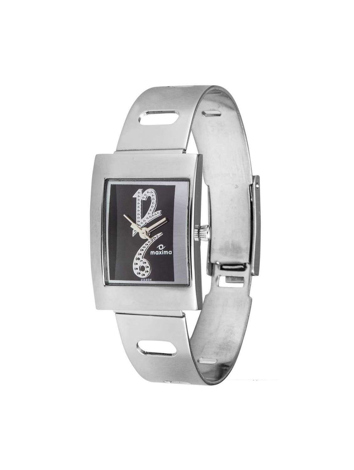 maxima black analog watch for women