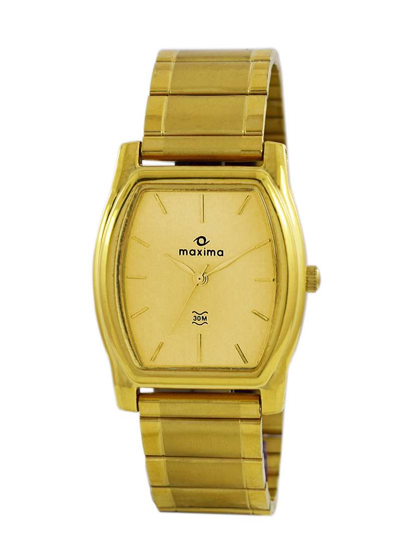 gold stainless steel wrist watch