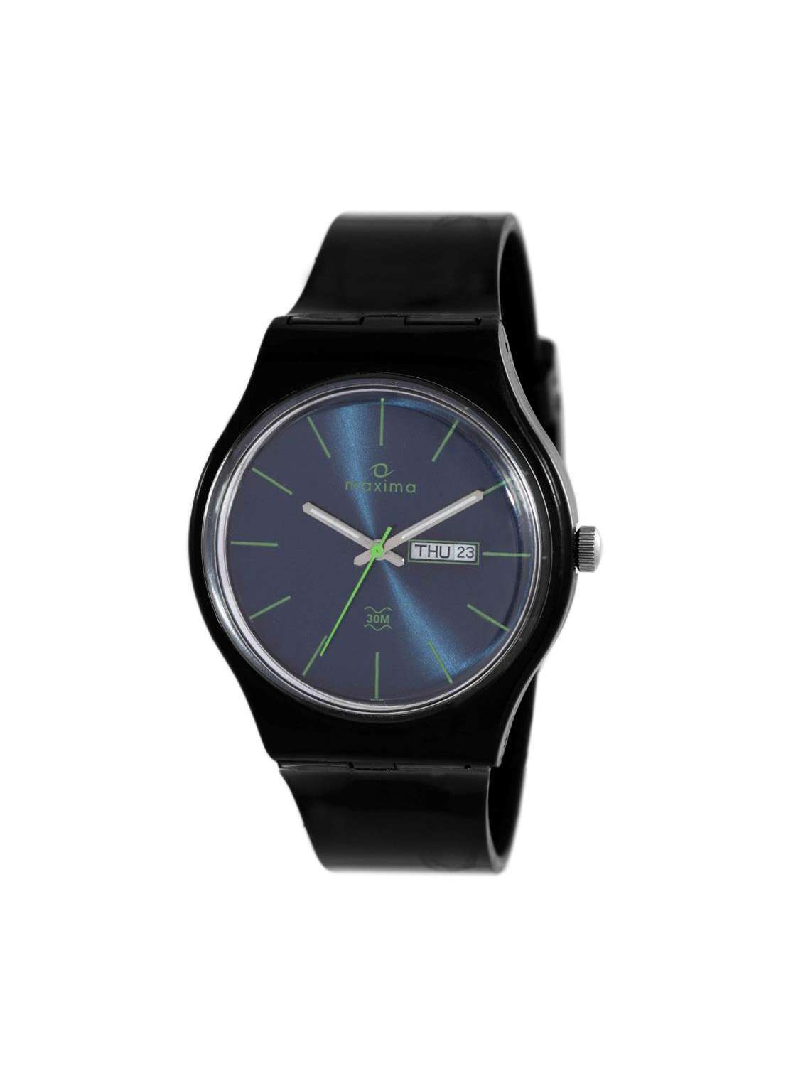black polyester analog watch