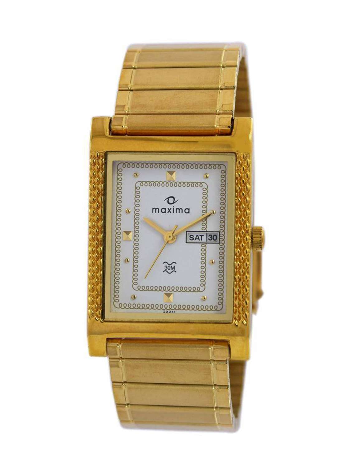 maxima white dial analog watch for men