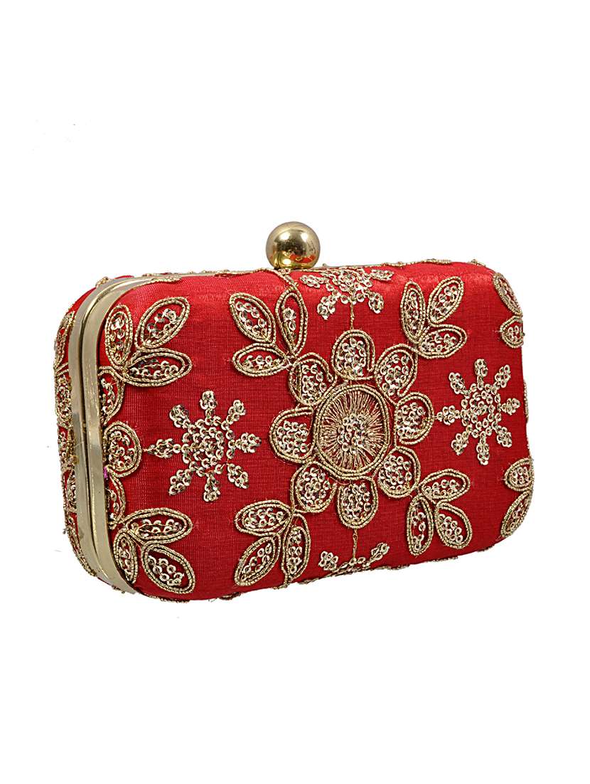 red cotton clutch - 11912483 -  Standard Image - 1