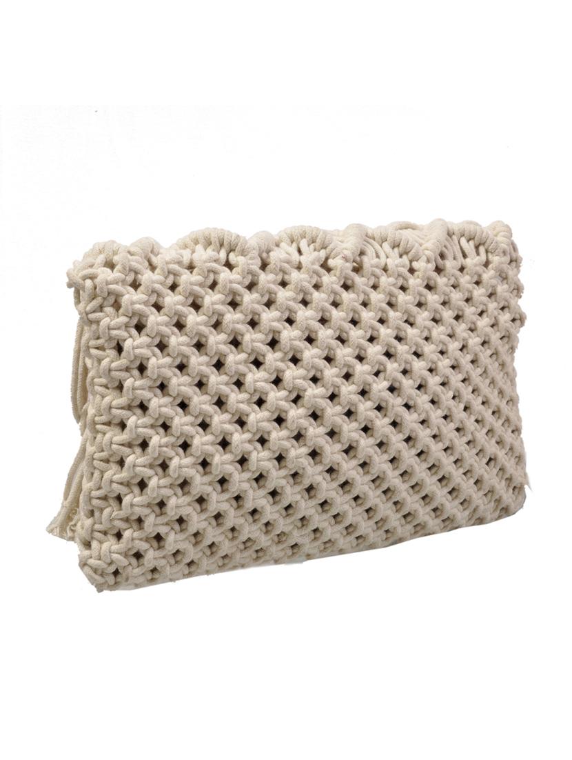 white cotton clutch - 11912490 - Standard Image - 1
