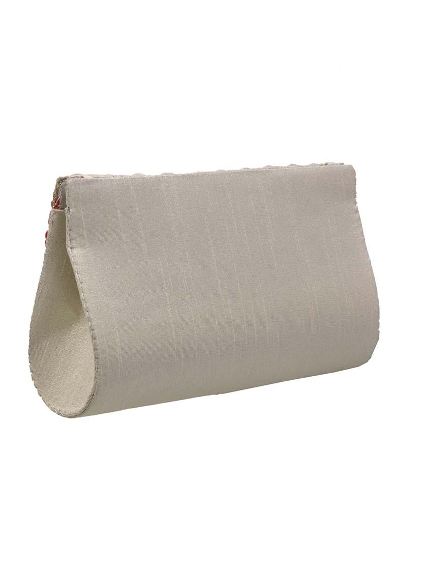 white cotton embroidered clutch - 11912499 - Standard Image - 1