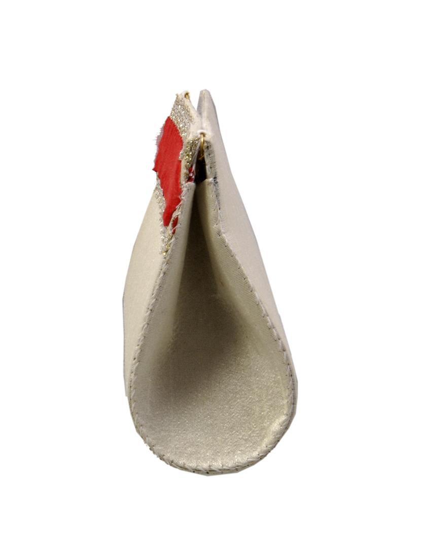 white cotton embroidered clutch - 11912499 - Standard Image - 4