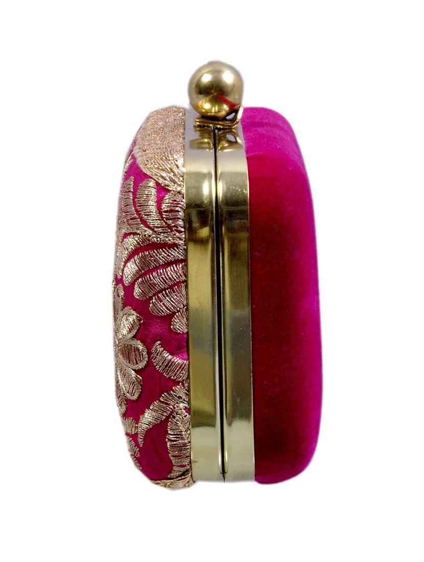 pink cotton embroidered clutch - 11912507 -  Standard Image - 4