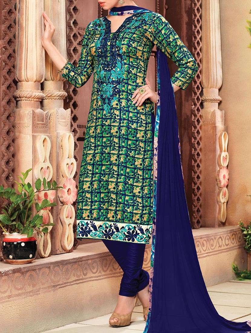 multi colored cotton unstitched suit