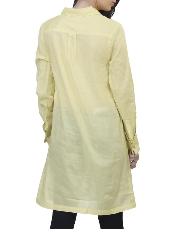 yellow cotton regular tunic - 11914002 - Standard Image - 1